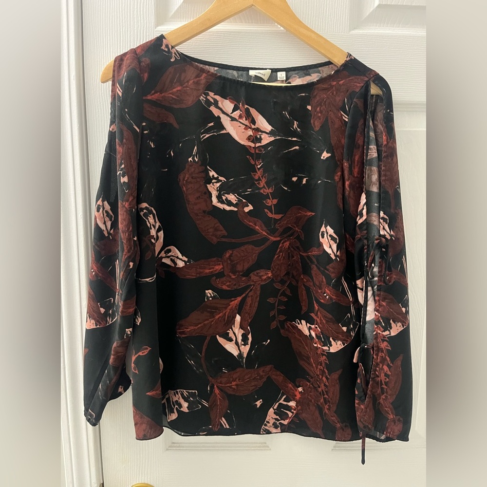 Wilfred floral top with tie sleeves